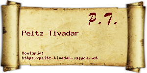 Peitz Tivadar névjegykártya